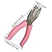 Handheld Hole Paper Punch Puncher for Craft Paper Tags Clothing Ticket DIY Scrapbook Tool, with Pink Soft Handheld Grip (Heart Shaped 1/4 inch)