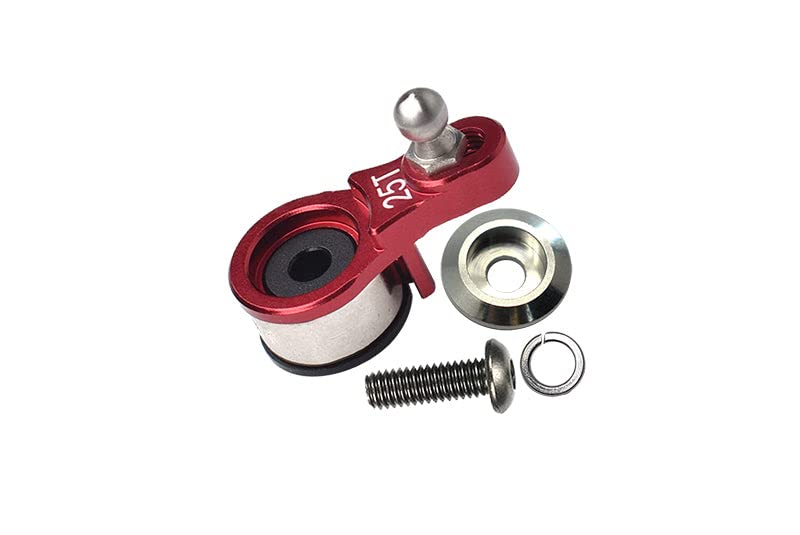 Aluminum 6061-T6 Servo Horn with Built-in Spring (for Locking Diff) for Traxxas 1:10 TRX4 Defender Trail Crawler 82056-4 / TRX6 Mercedes-Benz G-63 MAG 6X6 88096-4 Upgrades - Red