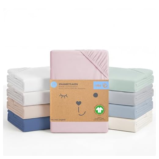 roba Spannbettlaken Lil Planet 60 x 120 – 70 x 140 - Baby Bettlaken für Kindermatratzen - Bio Baumwolle - GOTS und Oeko-Tex Standard 100 - Rosa / Mauve