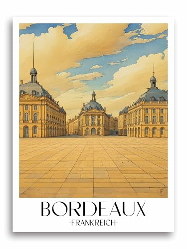 Poster de ville Bordeaux idée cadeau décoration pour amateurs de voyage favplace