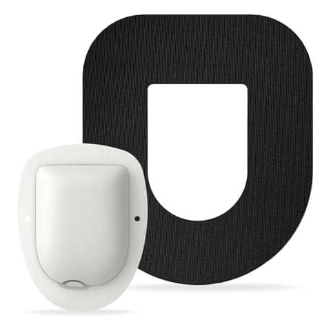 iFunyo 25Pack Omnipod 5 Adhesive Patches Waterproof & Sweatproof Long Last for 10 Days,Omnipod Dash Pods Patches Breathable Pre-Cut Overlay Tape,Hypoallergenic & Latex Free Omnipod 5 Overpatches,Black Cover