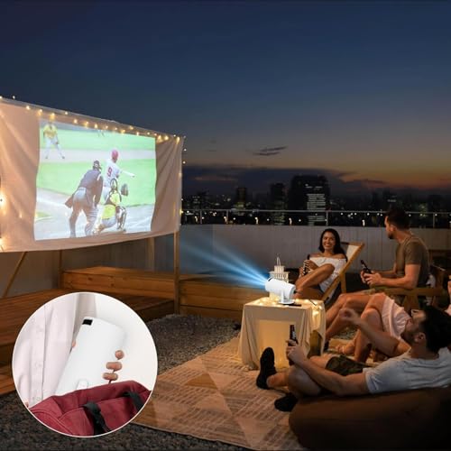 Image of Smart Projector with Android 11 HD Projector 1080P 4K WiFi6 BT Home Theater Video Projector 180 Rotatable Stand Car Keystone Correction for Mobile Phone TV Stick