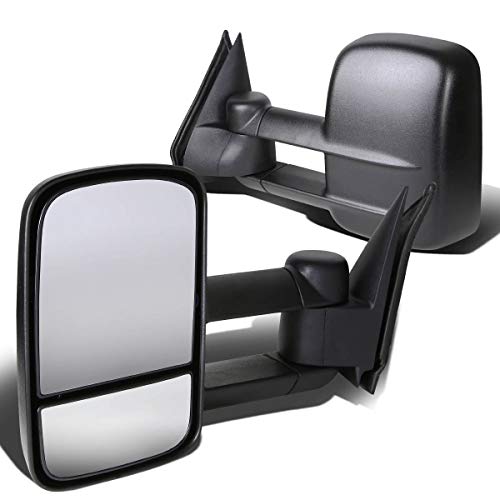 Black Pair Telescopic Extended Arm Rear View Manual Towing Side Mirror Replacement