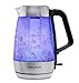 Price comparison product image Morphy Richards 108010 Vetro Glass Kettle, stainless steel, Blue Illumination