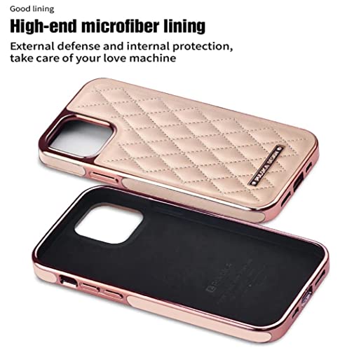Image of PULOKA iPhone 11 Pro Max Leather Back Cover Royal Diamond Pattern with Electroplated Cover Compatible for Apple iPhone 11 PRO MAX 6.5 inchinch - Pink
