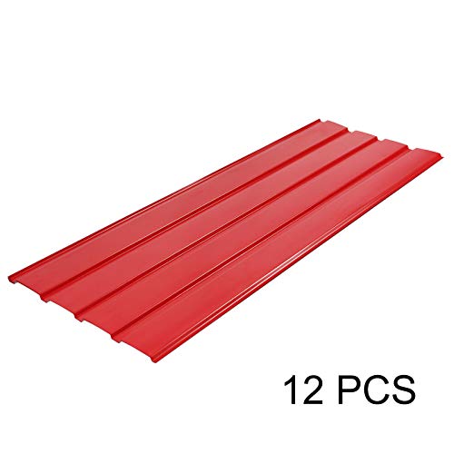 Mondeer 12PCS Roof Sheets, Roofing Wall Cladding Galvanized Metal 115 * 45CM / 6m² 0.3MM for Replacing on Carport Canopy Greenhouse Blue