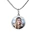 Produktbild MoonLove Personalisierte Rund Anhänger mit Foto personalisierbar Fotogravur Fotoanhänger 925 Sterling Silber für Halskette und Armband Geschenk Schmuck