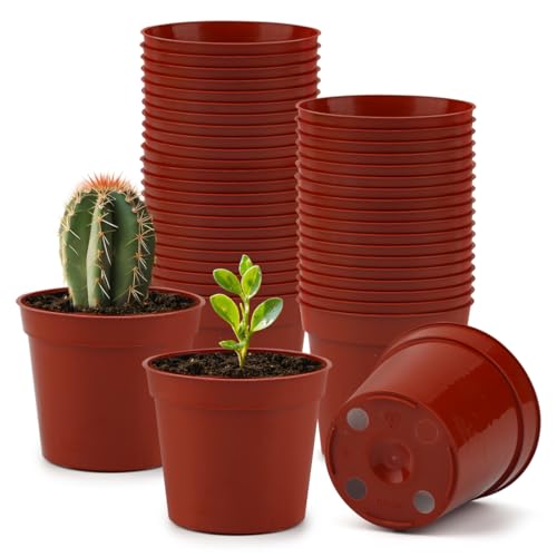 Nore RooTrimmer Macetas pequeñas Redondas de plástico Fresco de 8,4 cm para vivero para Plantas suculentas, 50 Unidades/Paquete (Medio, 84 mm)