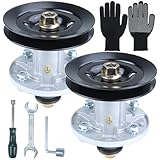 GELASKA 2 Pack AM136733 Spindle Assembly with UC26511 Pulley Replaces John Deere AM137483 Spindle, John Deere AM143469 Spindle, AM134292, M151720 for John Deere Z225 Spindle, John Deere X300 Spindle