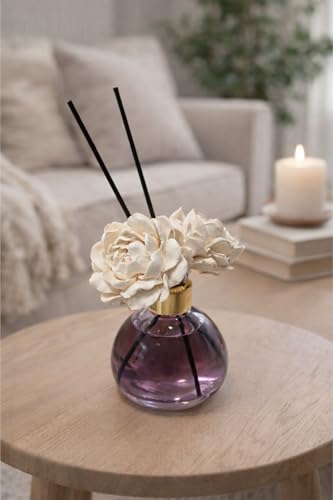 Difusor de varillas con decoración de rosa 120ml miniatura 1