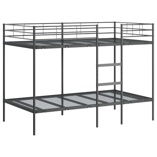 Vidaxl Letto A Castello Senza Materasso Nero 100X200 Cm In Acciaio