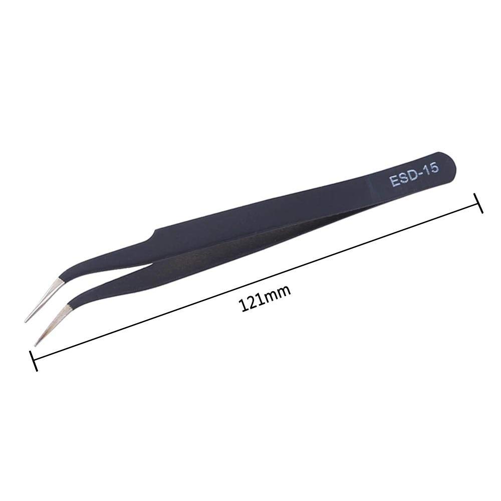 WellHise ST-15 AntiStatik Eğri Uç Tweezers Cımbız