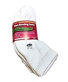 J.T. Foote - Non Binding Diabetic Socks Low Cut Ped Ladies 3pk - White Size 9-11
