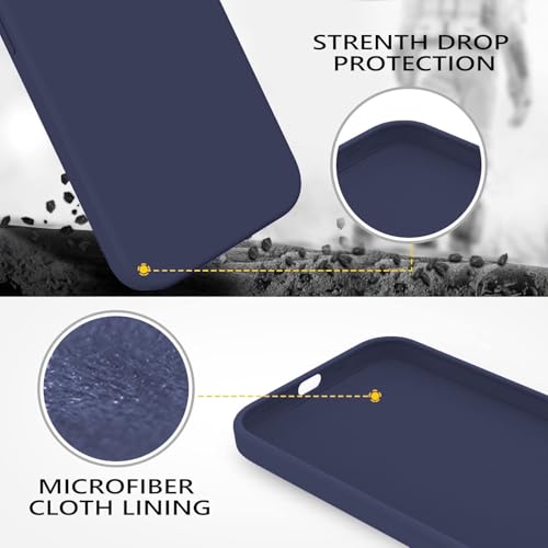 Image of DIZORO Silicone Back Case for iPhone 14 Pro, Soft-Touch Phone Microfiber Silicone Back Cover for iPhone 14 Pro - Navy