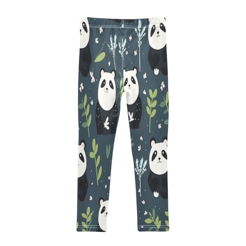 Bolaz Toddler Girls Leggings Printed Yoga Pants Leggings Green Leaves Panda for Kids2