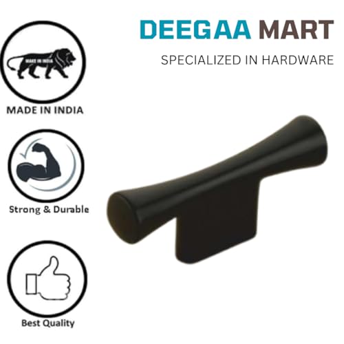 Image of Twin Hole Zinc Alloy Drawer Pulls, 60mm Mini Cabinet Handle, Zinc Alloy for Small Drawers & Cabinets - Modern Furniture Hardware (Qty :2, T Handle)