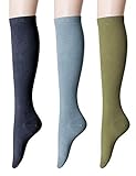 OSABASA Womens Casual Knee High Socks 3Pairs 1 Set with Cute Colorful Pattern