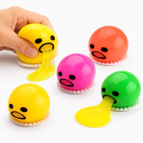 5PCS Puking Ball Squeeze Egg for Funny Desk Use