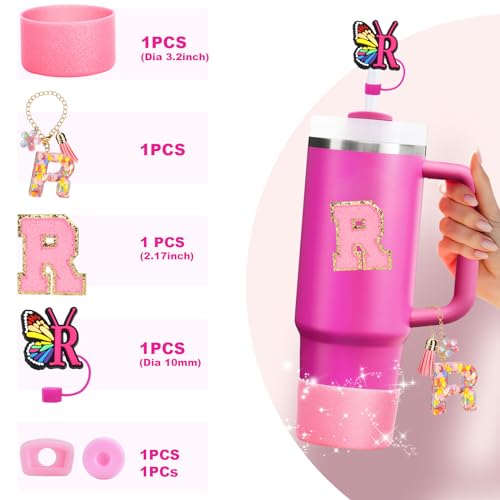 Image of Mity rain 6PCS Cup Accessories for Stanley Cup 30oz 40oz | Tumbler Initials Cute Decoration for Stanley Letter R