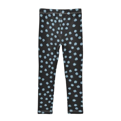 Girls' Athletic Leggings Ankle Length Yoga Dance Pants Kids Teen 4T Light Blue Floral2