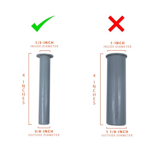 Image of 5-Pack Gray Sleeve and Cap Set for Pool Safety Fence | Original Made By Life Saver Pool Fence DIY - 5 /8'' Base Diameter and 4'' Height | For Use on Concrete, Pavers, Deck
