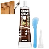 kuailaya Brown Caulk, Wood Caulk Waterproof Excellent Sealing Ability for Doors Windows Walls Furniture, 100g