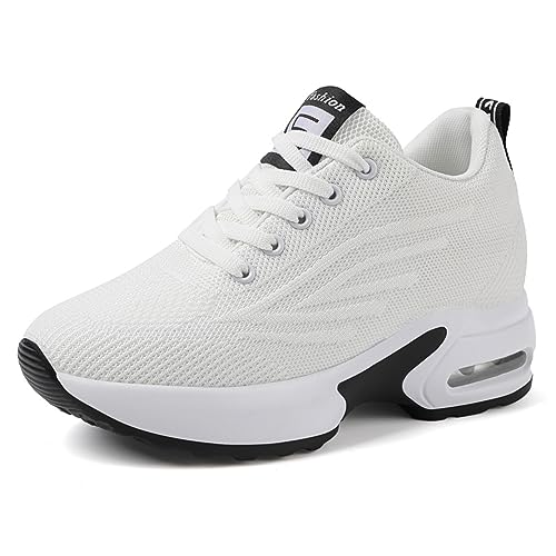 MIEHUIAI Zapatillas de Cuña Mujer Zapatillas de Deporte Moda Zapato Casuales Transpirables Wedge Plataforma Sneakers Altas Tacón Cuña 8.5cm(Blanco 6017,42 EU) MIEHUIAI Zapatillas de Cuña Mujer Zapatillas de Deporte Moda Zapato Casuales Transpirables Wedge Plataforma Sneakers Altas Tacón Cuña 8.5cm(Blanco 6017,42 EU)