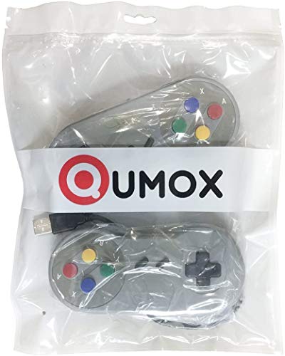 QUMOX 2 x N Gioco PC Gamepad Controllore SFC per PC Windows USB Super Famicom [Video Game]