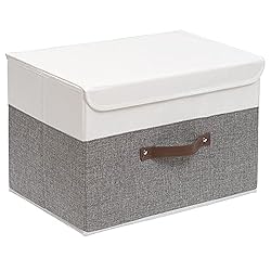 Fabric Storage Bins With Lid, 2 Handles And Clear Window, Washable