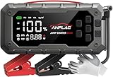 Starthilfe Powerbank für Pkw mit Kompressor 160PSI, ANFLAG 8000A 26800mAh Auto Starthilfe Powerbank für All Benzin und 14.0L Dieselmotor, Starter Powerbank mit PD65W Eingang/Ausgang und LED-Licht