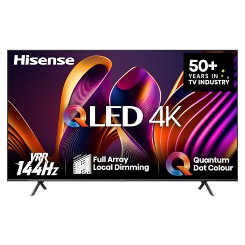 Hisense 85E7NQ 215 cm (85 Zoll) Fernseher, 4K UHD, QLED, HDR10, HDR10+ decoding, HLG, Dolby Vision Atmos, 60Hz Panel, Bluetooth, Alexa Built-in, VIDAA Voice, Schwarz [2024]