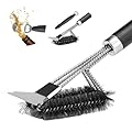 Grill Brush & Scraper BBQ Brush for Grill, 18" Stainless Steel Woven Wire 3 in 1 Bristles Grill Cleaning Brush with Bottle Opener & Clipping Hook