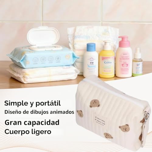 Miniatura 4 de Rhivrillion Pañaleras Para Bebes, Bolso Carro Bebe Portátil Con Cremallera - Neceser Bebe De Hombro 25x17x10 Cm Con Bordado, Bolsa De Cambio Compacta Para Viajes Y Exteriores