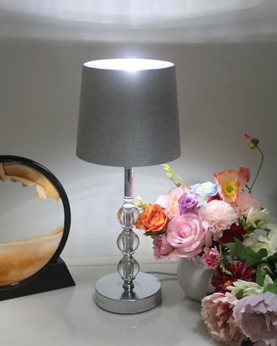 Sinta 2 Pcs 7" Lamp Shade Modern Tapered Replacement Grey Fabric Simple Style Light Shade with Silver Lining for E27/E14 Table Lamp/Wall Lamp - Image 4
