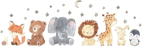 Cartoon Nursery Wall Decor For Baby Girl Or Boy, Wall Sticker For Baby Room - Horizontal Animals BR66438