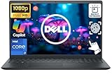 Dell 15.6' FHD Touchscreen Laptop Computer with AI Copilot, Intel 10-Core i7 Processor, 8GB RAM 512GB Storage (256GB SSD+256GB Docking Set), Windows 11, Fingerprint Reader, Backlit Keyboard, Black