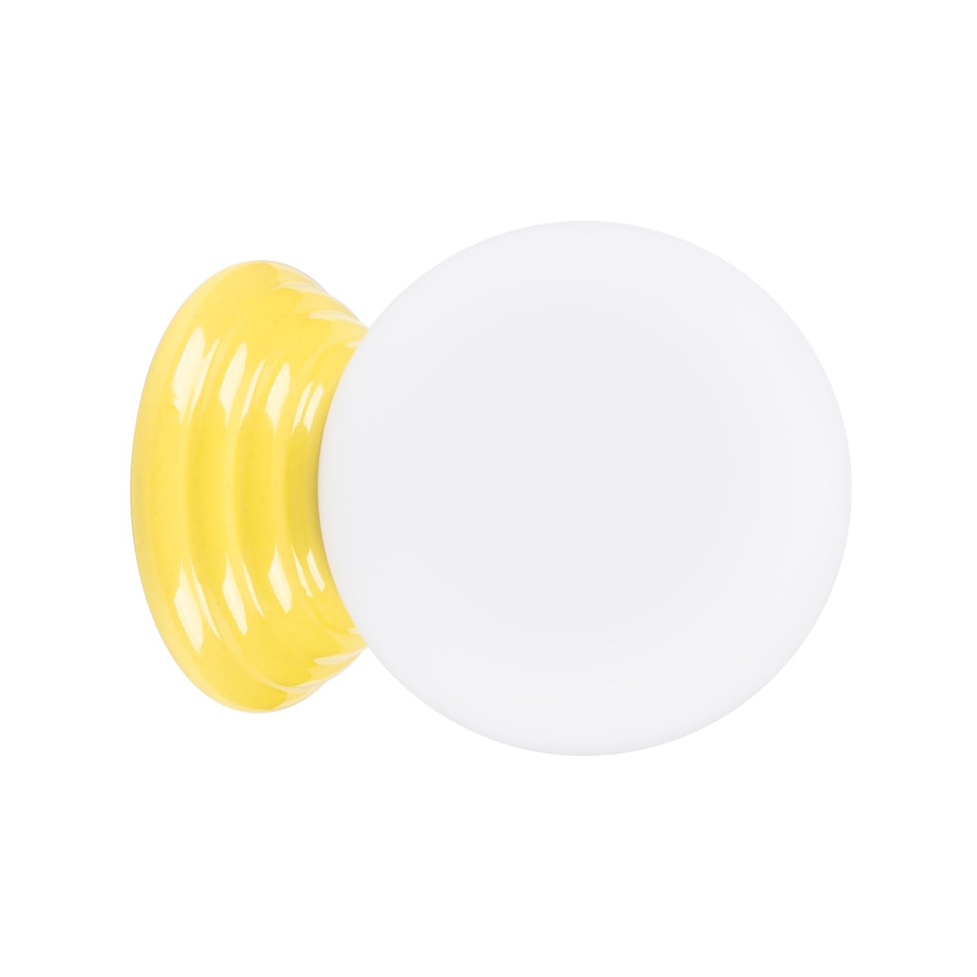 SOLLUX lighting Applique da Interno - Lampada da Parete Ceramica Smaltata Vetro - 1 Paralume - Lampada LED Lampadina - Giallo Zori