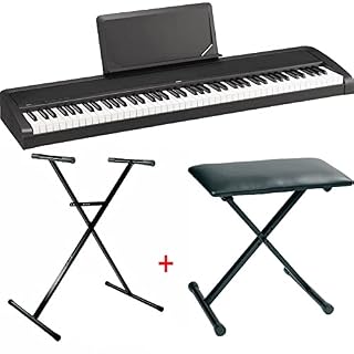 Pack Korg B2N noir – Piano numérique 88 touches (toucher léger) + Stand en X + banquette - Les Beatles, Paul McCartney, John Lennon, RIngo Starr, George Harrison
