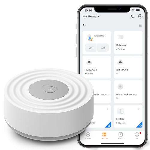 BroadLink Smart Water Leak Sensor &ndash; Wireless Flood Detector with App Alerts, Low Battery & Tamper...