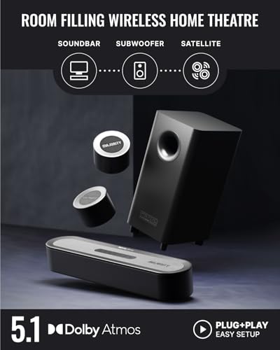MAJORITY Bowfell Halo 5.1 Dolby Atmos Soundbar | Wireless Subwoofer & Semi-Wireless Satellites | 5.3 Bluetooth soundbar | Dolby Atmos Surround Sound System | TV & PC sound bar | HDMI ARC/eARC - Image 6
