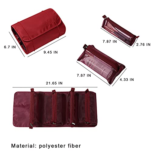 Organizador de maquiagem de viagem, bolsas de higiene pessoal penduradas, estojo com rodinhas de pin
