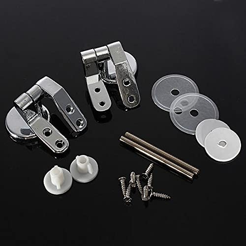 Replacement Toilet Seat Hinge Set Chrome Hinge with Fittings