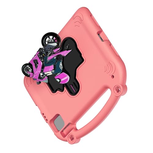 Funda para tableta resistente de alta densidad con recortes exactos color rosáceo 4