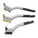 Price comparison product image Fit For The Job 3 piece Multi-Purpose Soft Grip Mini Wire Brush Set - Nylon, Brass & Steel Wire Brushes for Paint & Grime Removal, Cleaning Rust, Grills, Tiles, Wood, Metal, Brick, Welding Slag