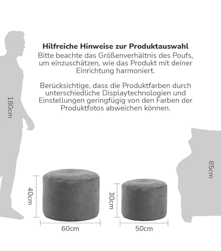Pouf Mokebo XL Hocker Bodenkissen 60x40cm Sitzhocker für drinnen
