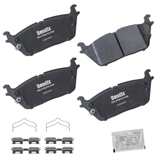 Image of Bendix Priority1 CFC2169 Ceramic Rear Brake Pads for Jeep Grand Wagoneer 2024-2022, Grand Wagoneer L 2024-2023, Wagoneer 2024-2022, Wagoneer L 2024-2023, Ram 1500 2024-2019