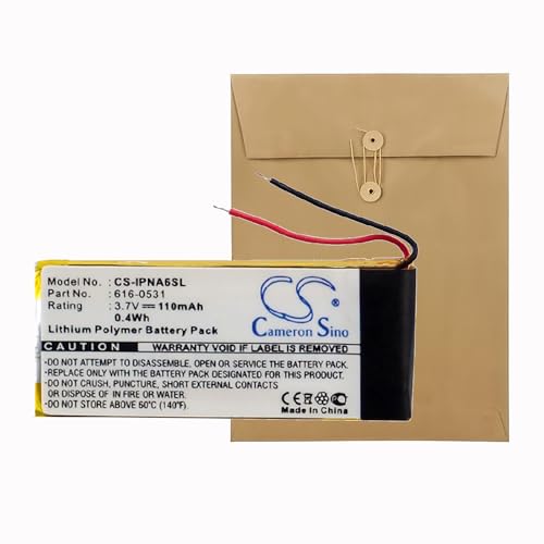 XSPLENDOR Replacement Battery for Apple iPod Nano 6th iPod Nano 6th Generation Part NO 616-0531