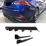 MUNALP Add-on Rear Diffuser for Lexus is IS200t IS300 IS350 F-Sport 2017-2020 Rear Bumper Lip Spoiler Chin Splitter Accessories ABS Plastics (Glossy Black)
