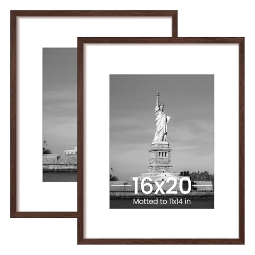 ENJOYBASICS 16x20 Picture Frame, Wall Gallery Frames Set of 2, Brown