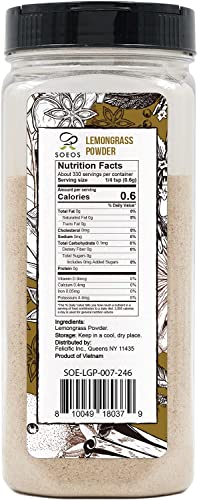 Soeos Lemongrass Powder 7 Ounce (198G), Lemongrass Herb, Lemongrass Powder Bulk, Freshly Ground Dried Lemongrass, Natural, Non-Gmo Verified, Kosher, Flavorful Herb For Tea #TOP1